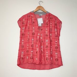 NWT Anthropologie Blank London Cinque Terre Embellished Blouse